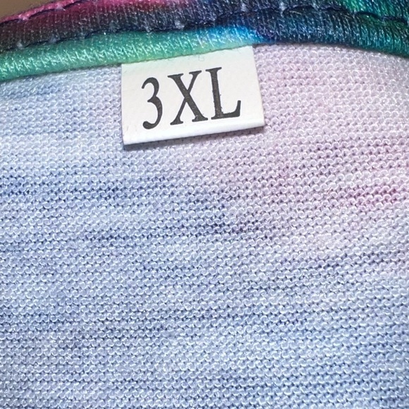3XL WATER COLOR TIE DYE SHORT SLEEVE TOP - Picture 6 of 7
